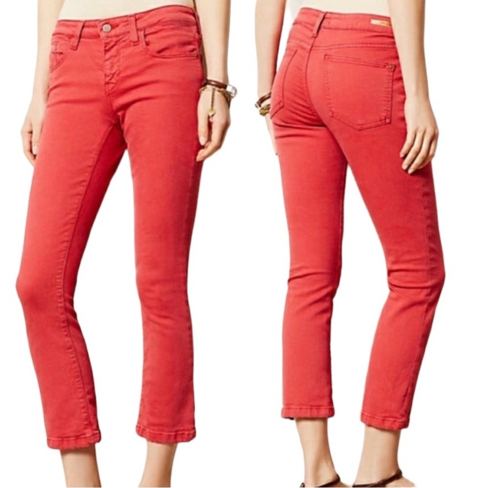 Anthropologie Pilcro and the Letterpress Red Ankle Jeans - size 27